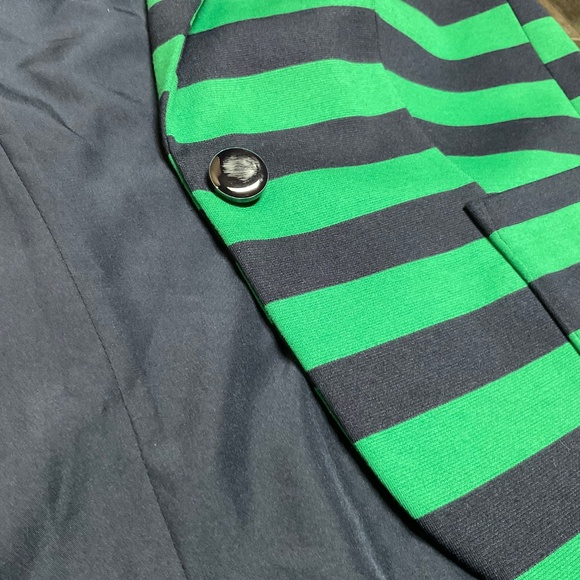 Outback Red by The Limited Blazer Jacket Navy and Green stripe 3/4 sleeve NWT - Picture 8 of 12